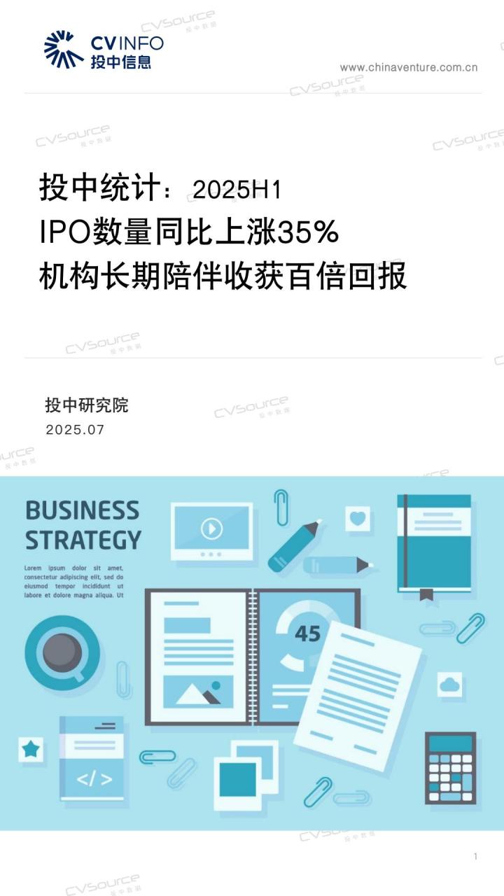 【19201E】【投中研究院】投中统计：2025H1 IPO数量同比上涨35% 机构长期陪伴百倍回报